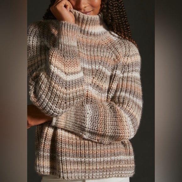 NWT ANTIK BATIK Wool Blend Striped Turtleneck Sweater Medium - Picture 3 of 9